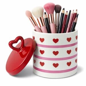 Celebrate It Ceramic Makeup Brush & Cosmetic Vanity Tools Organizer | NWT